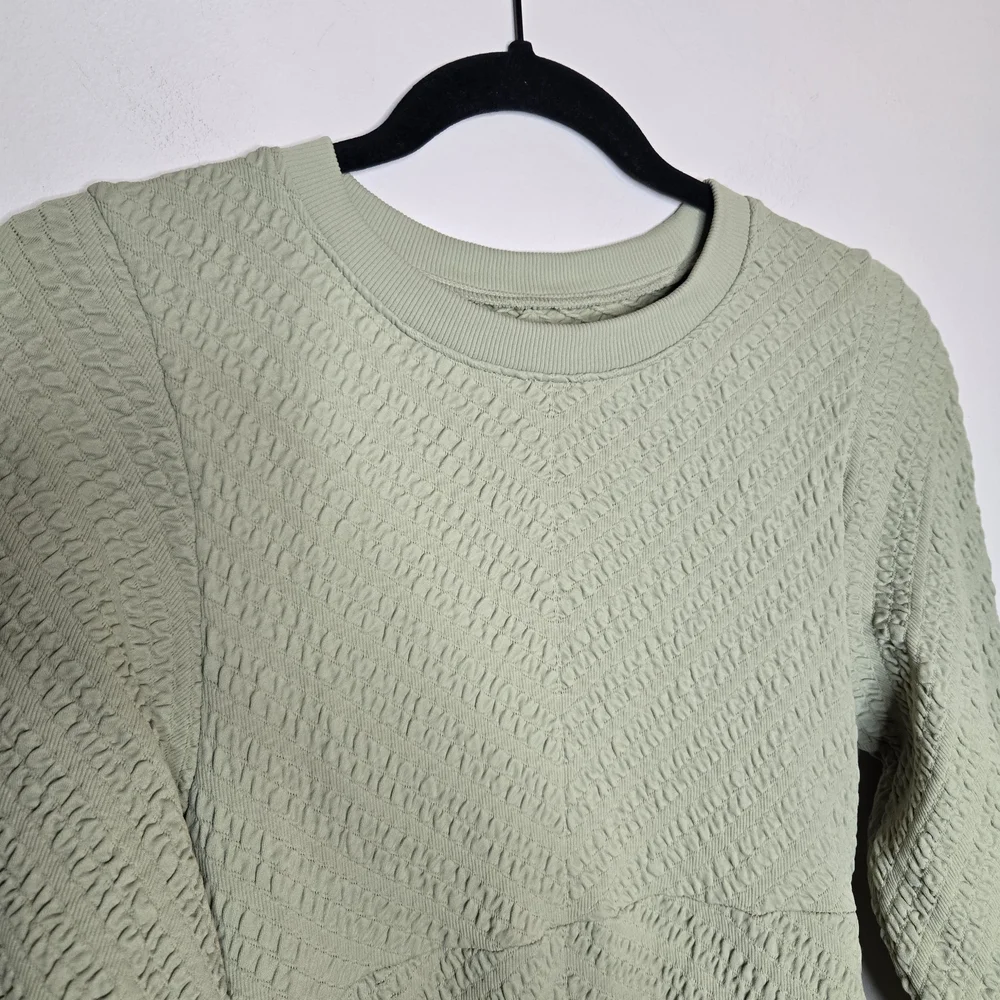 Anthropologie Free People Midi Dress Open Back Green Boho Fitted Long Sleeve